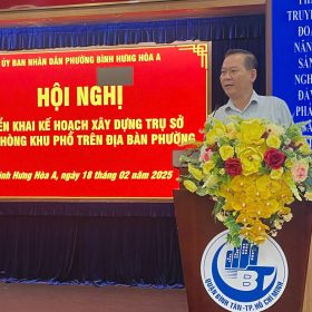 Phường Bình Hưng Hoà A triển khai kế hoạch xây dựng trụ sở văn phòng khu phố